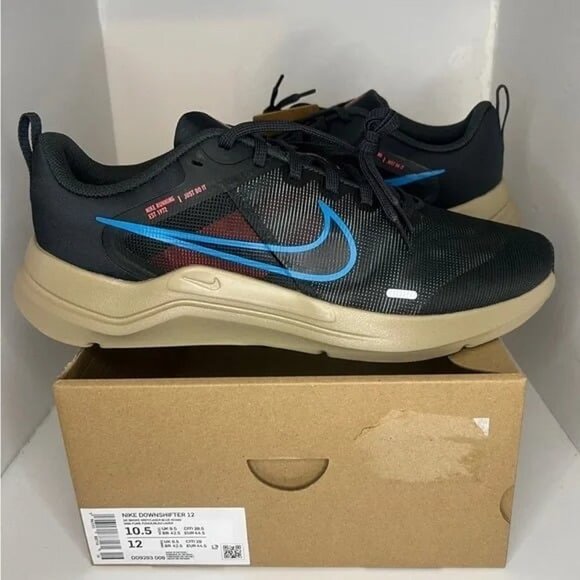 BRAND NEW Nike Downshifter 12 Men’s Dark Smoke Grey/Blue Sz 10.5 running shoes - Picture 3 of 8